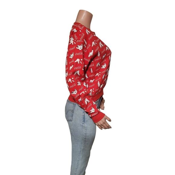 H&M women's crew neck long sleeve red polar bear  pullover sweatshirt size M - Picture 4 of 4